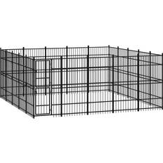 vidaXL Outdoor Dog Kennel Steel 23.04 mÂ²