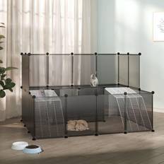vidaXL Gabbia Per Piccoli Animali Nera 143x107x93 cm