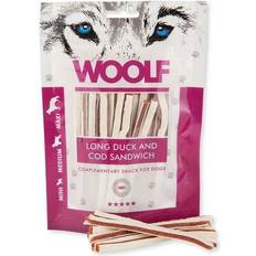 Woolf Gatto Animali domestici Woolf Sandwich Snack - Sandwich Strisce Di Anatra e Merluzzo