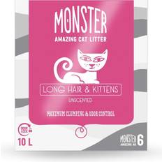 Monster Katter - Kattsand Husdjur Monster Long Hair & Kitten Unscented 10L