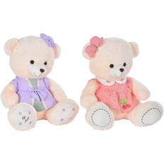 Dkd Home Decor Bjørnebamse Kjole Beige Pink Syren Polyester Børns Bjørn (2 enheder)