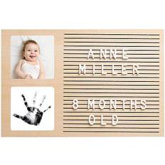 Veggdekor Pearhead Babyprints Wooden Letterboard Picture Frame