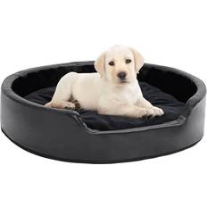 vidaXL - Dog Bed Black Plush and