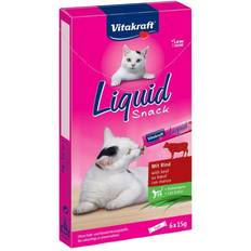 Vitakraft Gatto Animali domestici Vitakraft Cat Liquid Snack Con Manzo + Inulina - 6 x 15 g