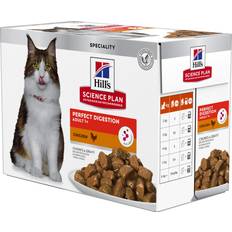 Hill's Cibo Umido - Gatto Animali domestici Hill's Science Plan Adult Perfect Digestion con Pollo Alimento Umido Gatti - Set % 24 x 85 g