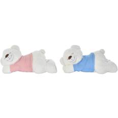 Dkd Home Decor Teddy Bear Blue Pink Polyester White Children's Lying (2 Units)