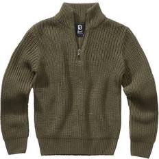 Pojkar Stickade tröjor Barnkläder Brandit Kid's Marine Pullover Troyer - Olive