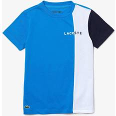 Lacoste Sport Cotton Blend Junior T-Shirt White/Blue/Yellow