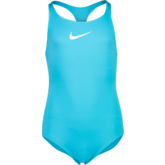 Schwarz Badeanzüge Nike Girl's Essential Racerback 1-Piece Swimsuit - Blue Lightning (NESSB711-480)