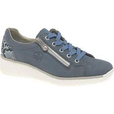 Rieker 53702-15 Boccizip Lace Denim Leather Womens Lacing Shoes