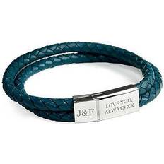 Treat Republic Personalised Dual Woven Bracelet - Silver/Teal