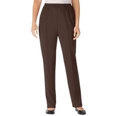 Woman Within Pants Woman Within Plus Women's Elastic-Waist Soft Knit Pant in Chocolate (Size WP)