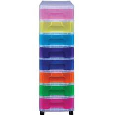 Mehrfarbig Staukästen Really Useful Boxes 8-Drawer Tower Clear/Rainbow Staukasten 8Stk.