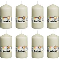 Bolsius bloklys 8 stk. 130 x 68 mm elfenbensfarvede Stearinlys
