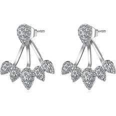 Crystal Cluster Leaf Earrings