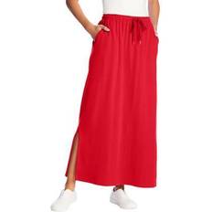 Woman Within Women Skirts Woman Within Plus Women's Sport Knit Side-Slit Skirt in Vivid (Size 22/24)