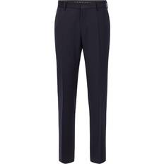 Laine Pantalons HUGO BOSS Genius Slim Fit Wool Trousers Dark Blue