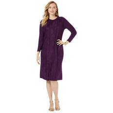 Jessica London Sweaters Jessica London Plus Women's Cable Sweater Dress in Dark Berry (Size 26/28)