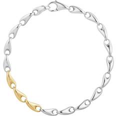 XL Armbånd Georg Jensen Reflect Slim Link Bracelet - Silver/Gold