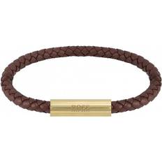 HUGO BOSS Brown Bracelets HUGO BOSS Braided Bracelet - Gold/Brown