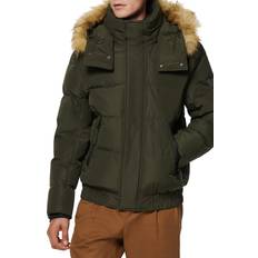 Andrew Marc Umbra Faux Fur Trim Hooded 28" Bomber Puffer Jacket