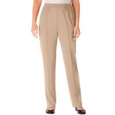 Woman Within Pants & Shorts Woman Within Plus Women's Elastic-Waist Soft Knit Pant in New Khaki (Size WP)