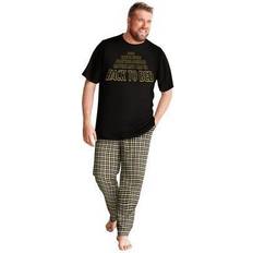 Clothing Men's Big & Tall Lightweight Cotton Novelty PJ Set by KingSize in Back To Bed (Size 3XL) Pajamas