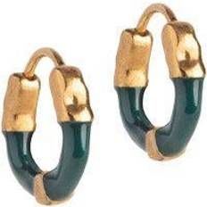 ENAMEL Copenhagen Lina Small Hoops - Gold/Green