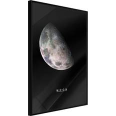 Artgeist med ramme The Solar System: Moon Sort med passepartout 40x60 Plakat