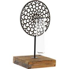 Dkd Home Decor Lyseholder Krystal Sort Metal Træ Brun (20 x 20 x 36 cm) Lysestage