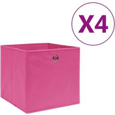 Rosa Cajas de almacenamiento vidaXL Cajas Almacenaje 4 Uds Tela No Tejida Rosa 28x28x28 cm Caja de almacenamiento