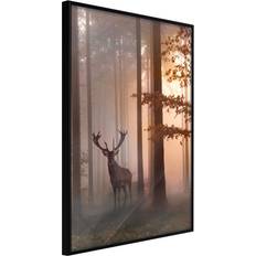 Brugskunst Artgeist med ramme Forest Seclusion Sort med passepartout 30x45 Plakat