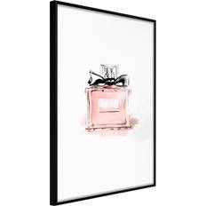 Brugskunst Artgeist med ramme Pink Scent Sort med passepartout 30x45 Billede