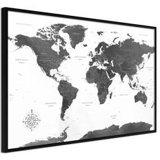 Artgeist med ramme The World in Black and White Sort 90x60 Plakat