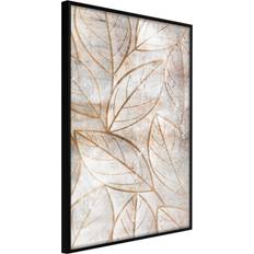 Artgeist med ramme Copper Leaves Guld med passepartout 20x30 Plakat