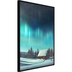 Brugskunst Artgeist med ramme Evening in the Iceland Sort 40x60 Billede