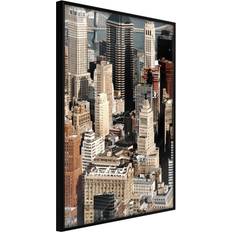 Brugskunst Artgeist med ramme Urban Life Guld med passepartout 40x60 Plakat