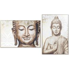 Dkd Home Decor Painting Buddha Oriental (83 x 4,5 x 122,5 cm) (2 Units) Framed Art