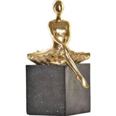 Oro Figuritas Dkd Home Decor Figura Decorativa Bailarina Dorado Resina Gris Oscuro 21.5 x 23 x 32 cm Figurita