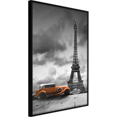 Artgeist med ramme Under the Eiffel Tower Sort med passepartout 20x30 Plakat