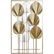 Vægdekorationer på tilbud Dkd Home Decor Gylden Metal Blad af en plante (54 x 5 x 91,5 cm) Vægdekorationer