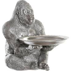 Dkd Home Decor Dekorativ Sølvfarvet Harpiks Gorilla (38 x 55 x 52 cm) Dekorationsfigur