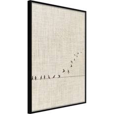 Artgeist med ramme Learning to Fly Sort med passepartout 30x45 Plakat