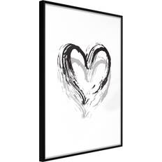 Artgeist med ramme Painted Declaration of Love Sort 40x60 Plakat