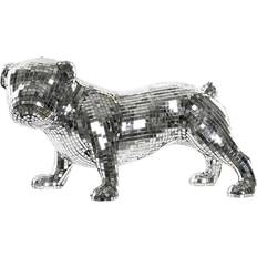 Dkd Home Decor Dekorativ Engelsk Sølvfarvet Bulldog Harpiks Moderne (45,5 x 21,5 x 25 cm) Dekorationsfigur