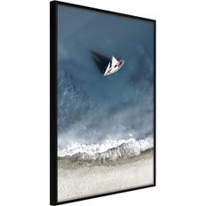 Artgeist med ramme To The Shore Sort med passepartout 40x60 Plakat