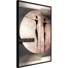 Artgeist med ramme Two Figures Sort med passepartout 20x30 Plakat