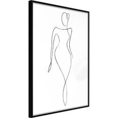 Artgeist med ramme Impeccable Figure Guld med passepartout 30x45 Plakat