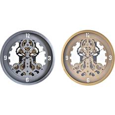 Gold Clocks Dkd Home Decor Wall Crystal Silver Golden Iron (50 x 8 x 50 cm) Wall Clock 50cm