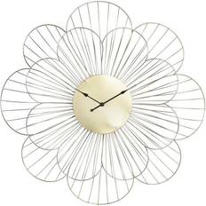 Dkd Home Decor Blomster Gyllene Metall (57 x 4 x 57 cm) Väggklocka